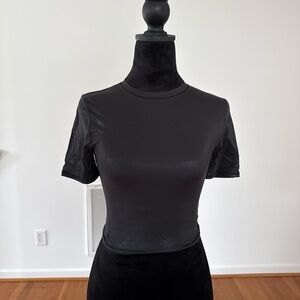 lululemon Black Wundermost Crop Top in Foil Black